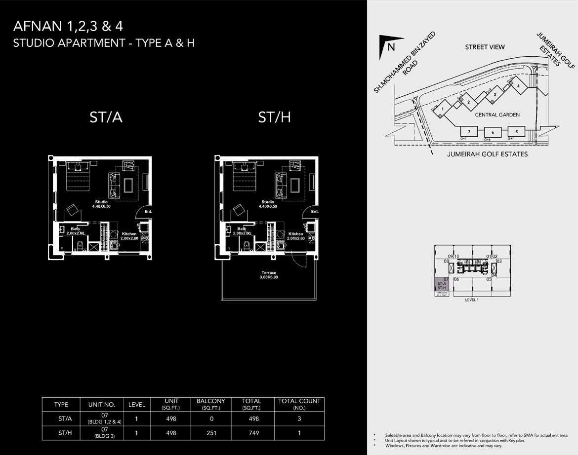 Afnan District by Deyaar - Floor Plan