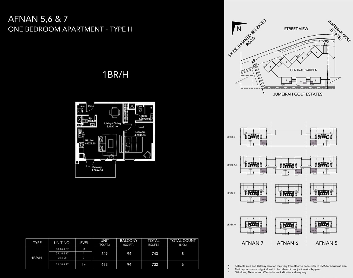 Afnan District by Deyaar - Floor Plan