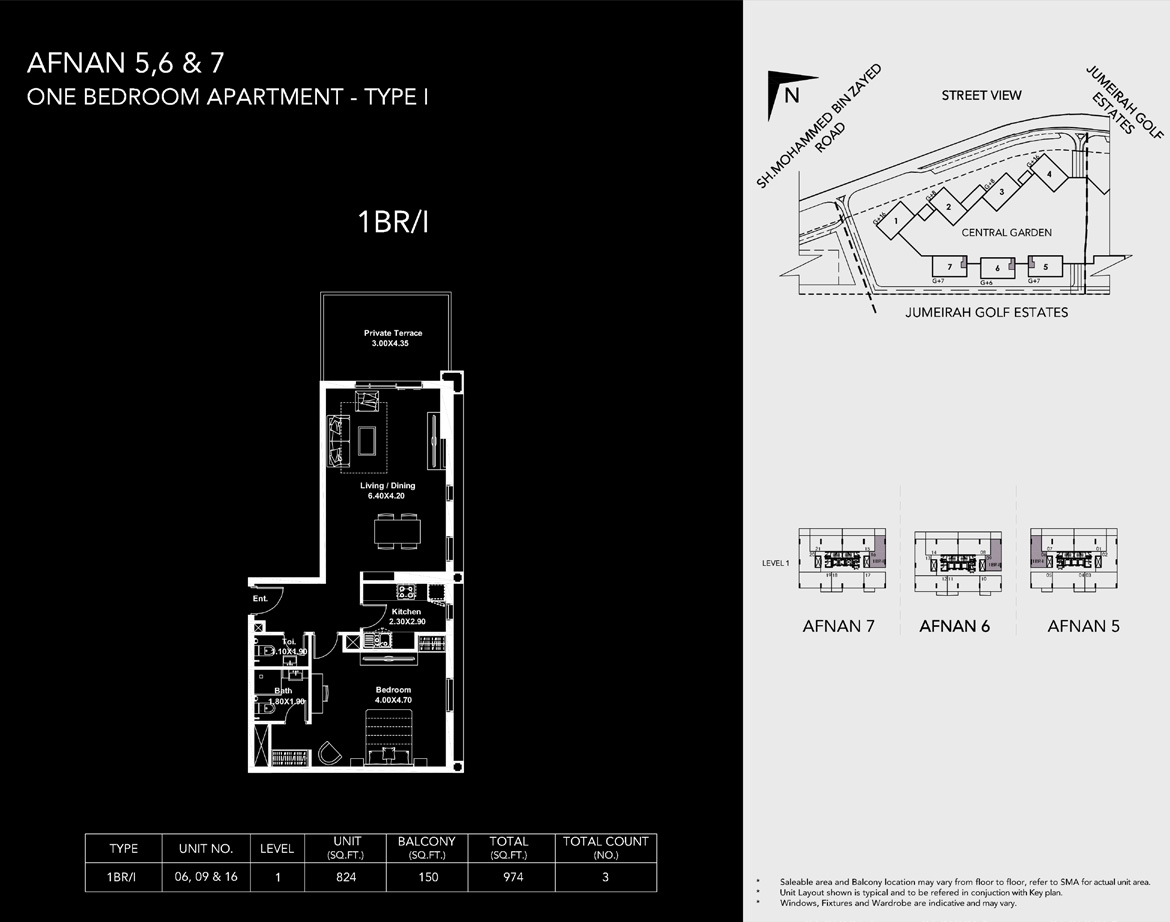 Afnan District by Deyaar - Floor Plan