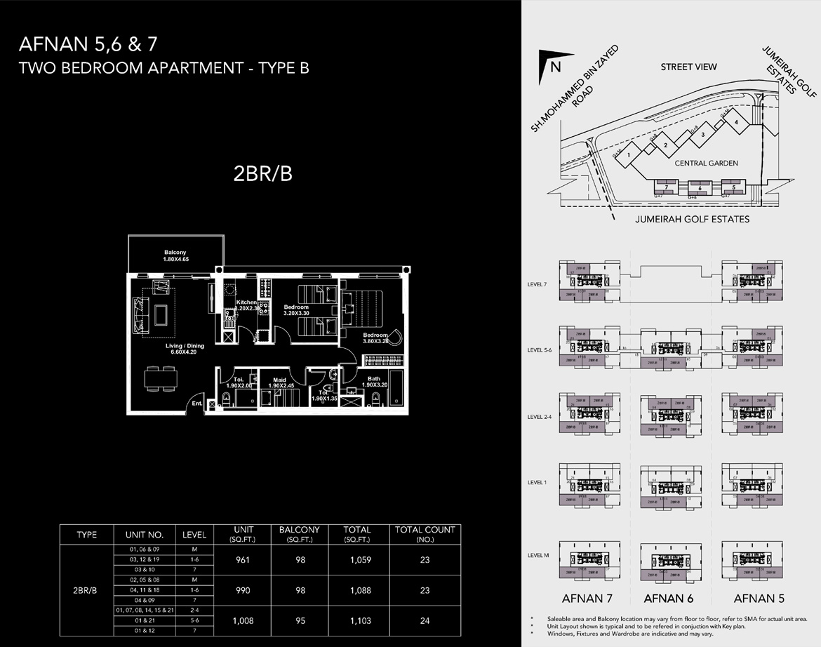 Afnan District by Deyaar - Floor Plan