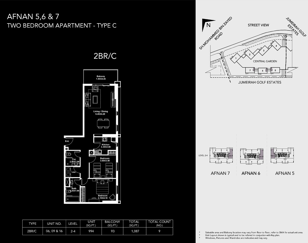 Afnan District by Deyaar - Floor Plan