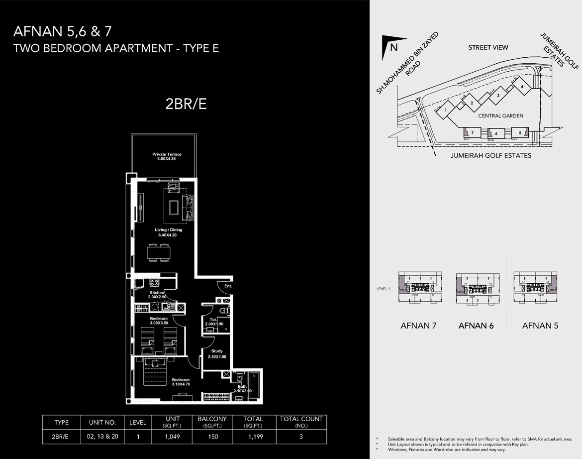 Afnan District by Deyaar - Floor Plan