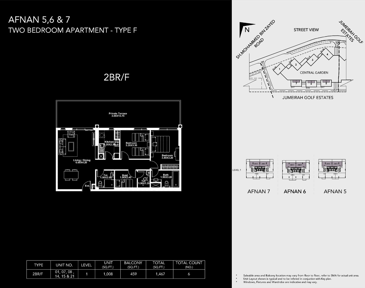 Afnan District by Deyaar - Floor Plan